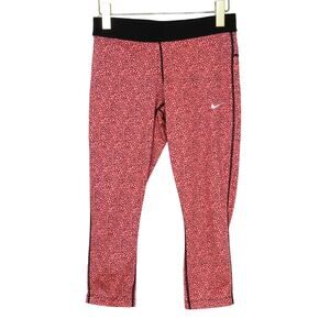 Nike Pink and Black Athletic Dri-Fit Leggings Small